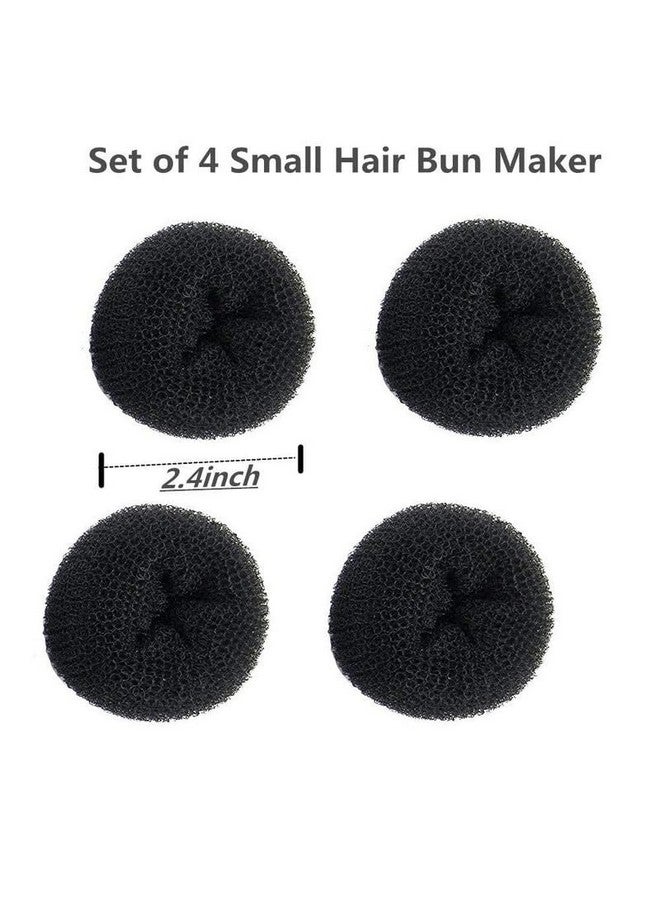 CHRONEX 4PCS Small Hair Bun Donut Maker Mini Hair Donut Sock Bun, Short and Thin Hair (Size 2.4"4) - Image 5