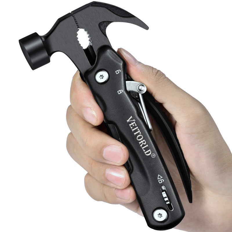 VEITORLD All in One Tools Mini Hammer Multitool, Gifts for Men Him Dad Husband, Valentine's Day, Anniversary Birthday Camping Gifts Ideas for Men Him Boyfriend Women, Cool Gadgets Presents