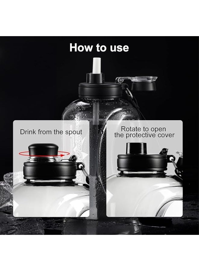 PTTIMFFM 2800ml Large Water Bottle with Straw and Time Marker, Reusable Jug with Handle & Strap, Leak Proof Sports Water Bottle for Gym, Fitness & Outdoor Use - Image 4