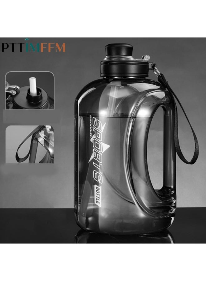 PTTIMFFM 2800ml Large Water Bottle with Straw and Time Marker, Reusable Jug with Handle & Strap, Leak Proof Sports Water Bottle for Gym, Fitness & Outdoor Use - Image 1