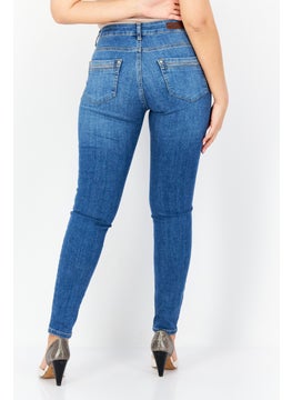 Zero Women Regular Fit Stretchable Washed Denim Jeans, Blue  - Image 4
