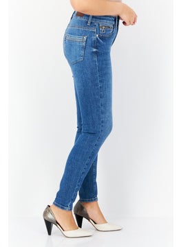 Zero Women Regular Fit Stretchable Washed Denim Jeans, Blue  - Image 3