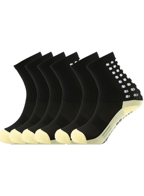 3 Pairs of Non-Slip Grip Pads for Men's Football and Basketball Socks