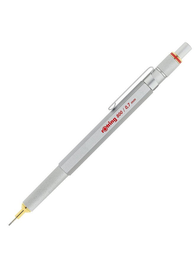 rOtring 800 Mechanical Pencil, 0.7 mm, Silver Metal Barrel - Image 1