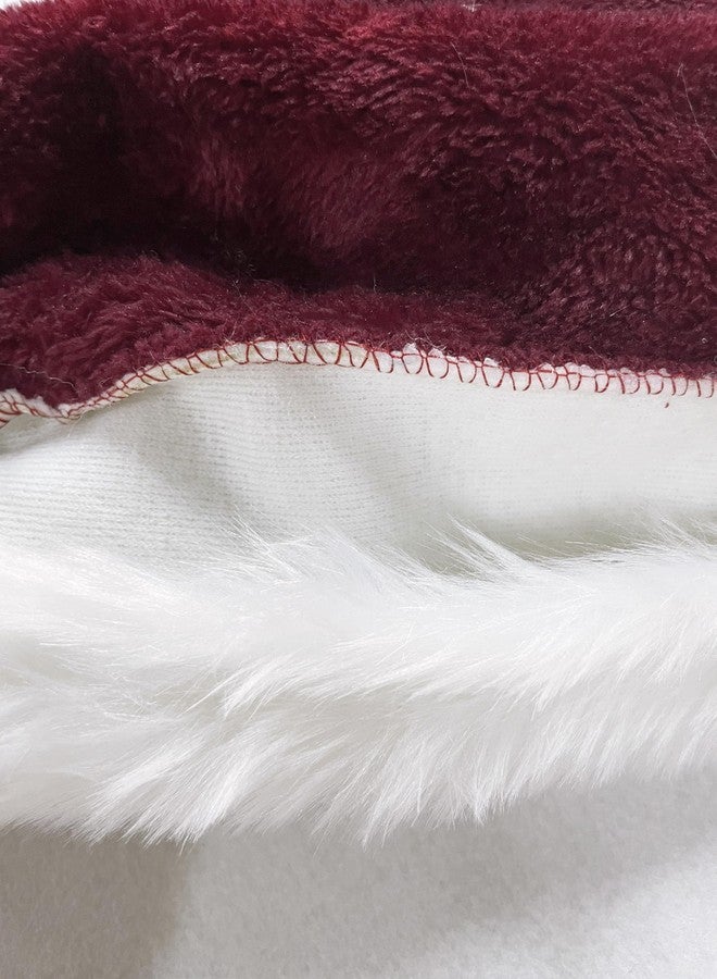 YYCRAFT Long Burgundy Santa Hat Deluxe Christmas Hat for Adults Unisex New Year Festive Party Christmas Supplies 1 pack - Image 3