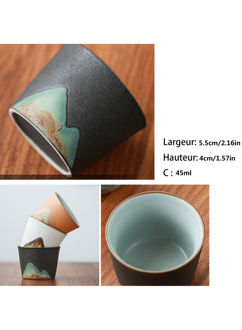JINFANLI Handmade Chinese Ceramic Tea Cups Set of 5 – Elegant Landscape Design,Retro Tea & ceramic tea cup,Durable High-Temperature Ceramic,Ideal Gift - Image 3