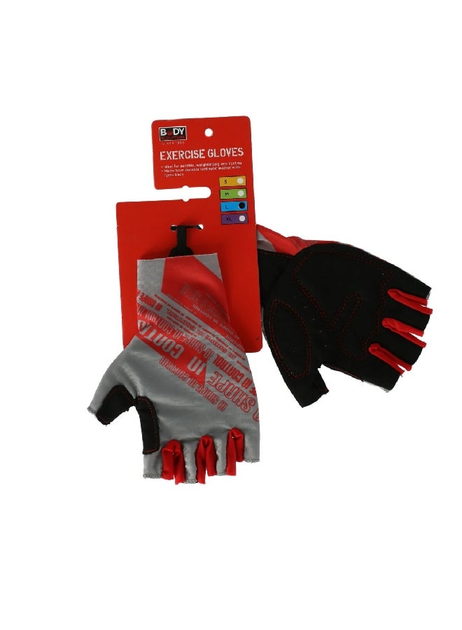 BODY SCULPTURE Secure Grip High Quality Exercise Gloves Black and Red 19.2 x 8.04 x 3.3 cm BW-97L-H 
