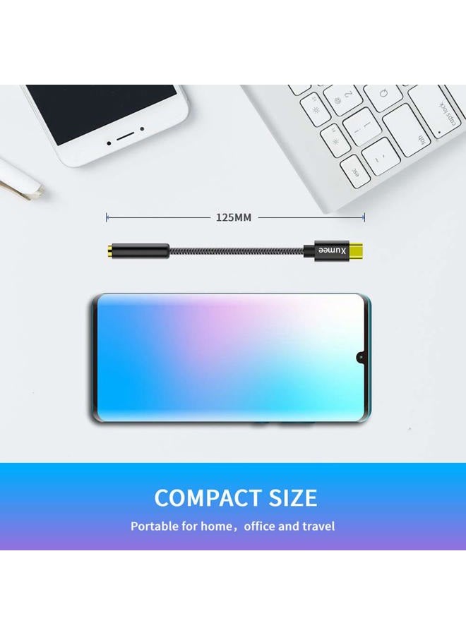 Xumee USB C to 3.5mm Headphone Adapter - USB Type C to AUX Audio Jack Hi-Res DAC Dongle Cable Cord Compatible with iPhone 15 Pro Max, Samsung Galaxy S24 S23 S22 S21 FE Ultra S20+ Plus - Image 5