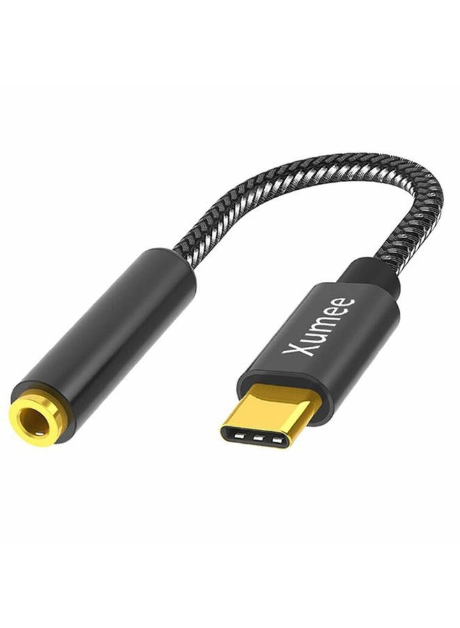 Xumee USB C to 3.5mm Headphone Adapter - USB Type C to AUX Audio Jack Hi-Res DAC Dongle Cable Cord Compatible with iPhone 15 Pro Max, Samsung Galaxy S24 S23 S22 S21 FE Ultra S20+ Plus - Image 1