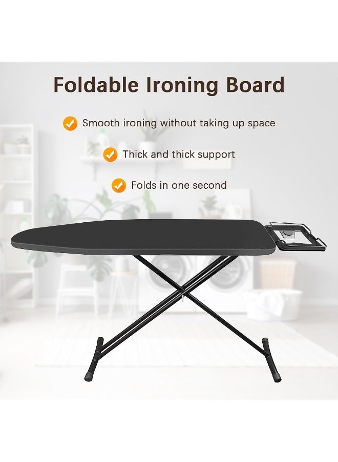 MOMENT Ironing Board 12" X 36" Iron Board, Compact, Portable, And Folding Iron Table With Iron Rest, Heavy Duty Compact, Foldable Ironing Board For Apartment, Iron Holder, Height Adjustable Sturdy Iron - Image 2