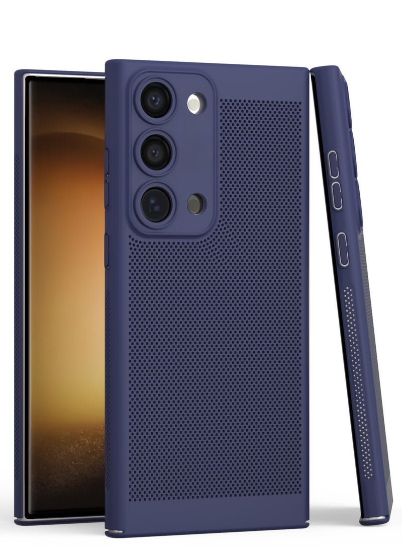 حافظة تبديد الحرارة مع واقي عدسة الكاميرا المدمج، مقاس نحيف مسامي، تبريد مضاد لبصمات الأصابع، غطاء خلفي صلب مقاوم للصدمات لهاتف سامسونج جالاكسي نوت 20 (أزرق) - Image 1