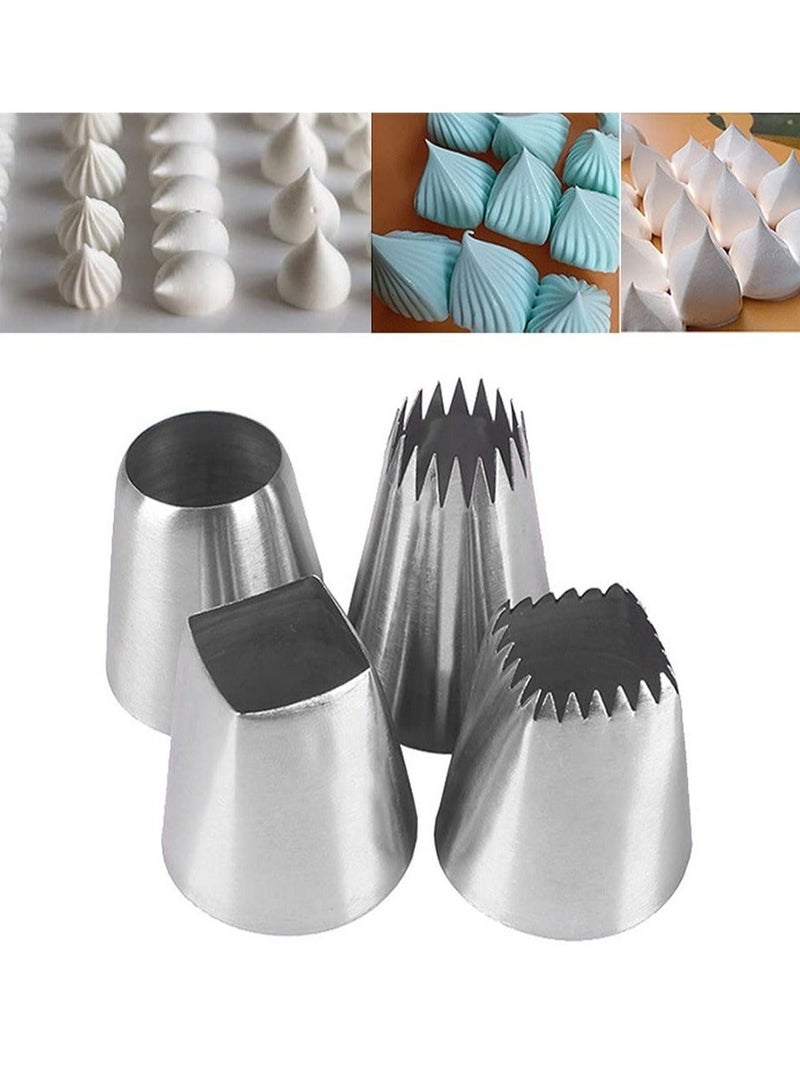 Captaintech Large Piping Cakes Decoration, icing tips set Cake Decorating Supplies for Baking with Reusable, Cake Decorating Tip Set, Stainless Steel Kitchen Gadgets Decor for Cookie Icing, Cake, Cupcake (Type 4 - Image 1