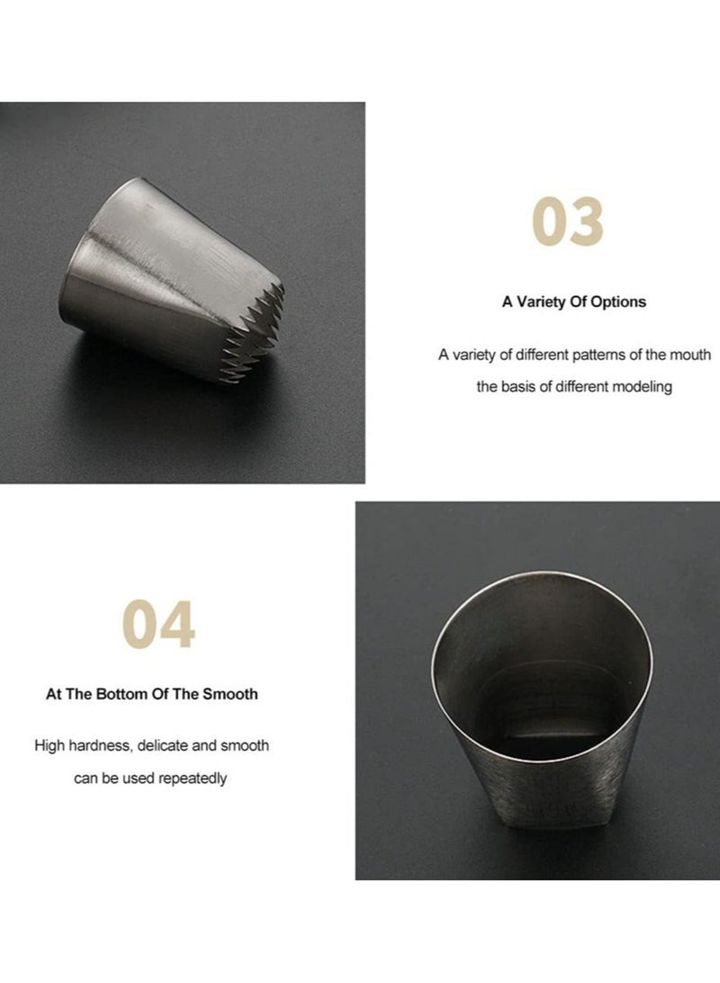 Captaintech Large Piping Cakes Decoration, icing tips set Cake Decorating Supplies for Baking with Reusable, Cake Decorating Tip Set, Stainless Steel Kitchen Gadgets Decor for Cookie Icing, Cake, Cupcake (Type 4 - Image 3