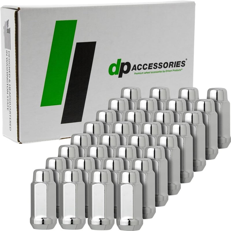 DPAccessories 32 Chrome Closed End XL Bulge Acorn Lug Nuts - Image 1