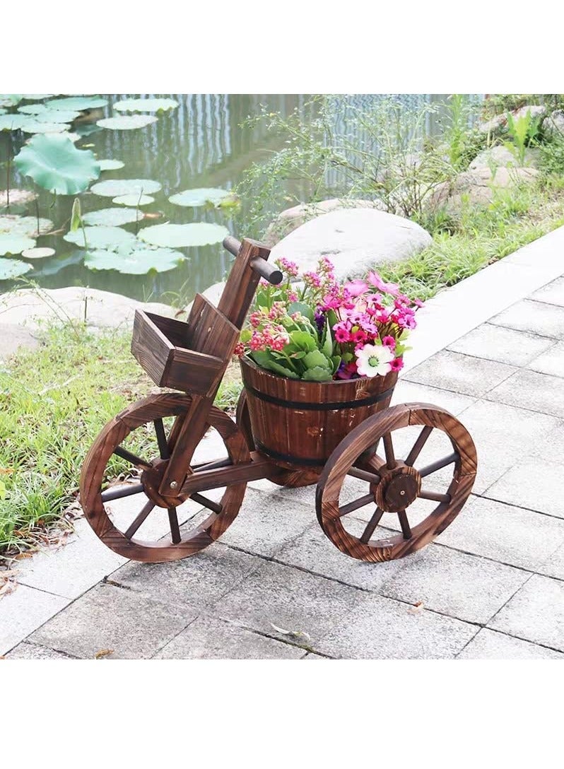 LINGWEI Wooden Flower Pot Bucket Planter Rustic Flower Planter Plant Vase Container Flower Arrangement Holder Decorative Wood Vase For Outdoor Indoor Home Decor - Image 5