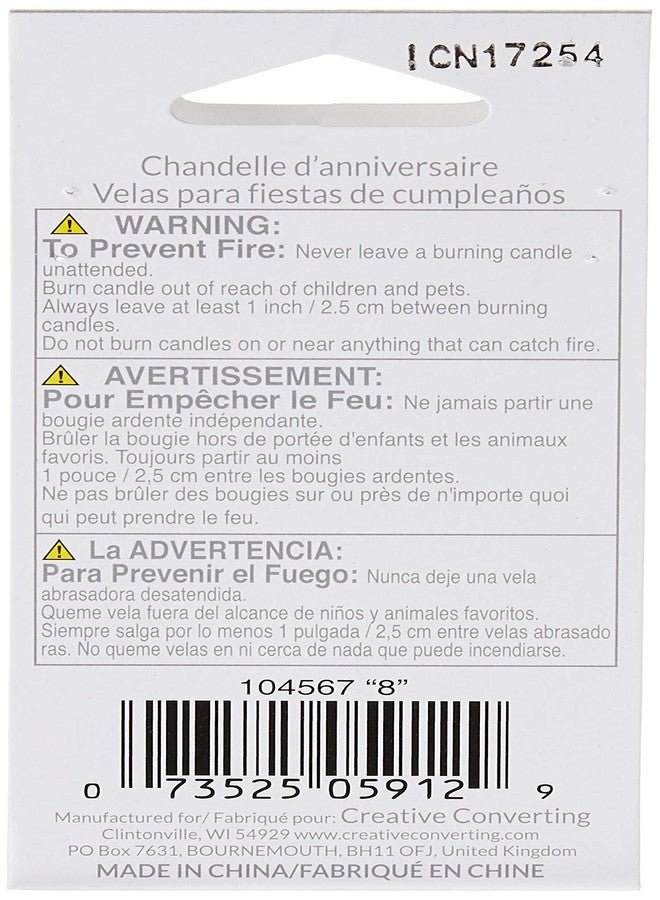 Creative Converting CANDLE-4567 Polka Dot 8 Numeral Candle, 3-Inch x 1.5-Inch - Image 4
