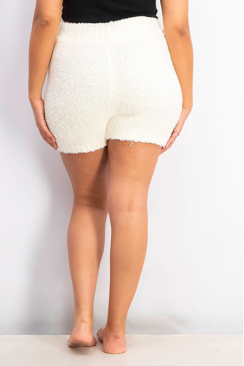 XOXO Women Comfort Knit Lounge Pull,On Shorts, Cream - Image 3