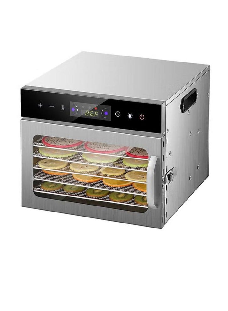 شو وو مجفف طعام فواكه احترافي مكون من 6 طبقات، مجفف هواء من الفولاذ المقاوم للصدأ للأطعمة والفواكه ولحوم الحيوانات الأليفة، مجفف كهربائي - Image 1