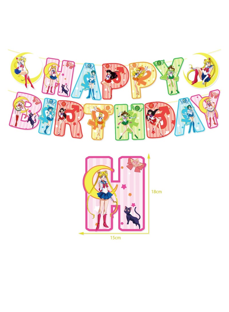 general Birthday party decorations, including birthday banners, table centerpieces, cake decorations, cartoon themed latex balloons for kids fans birthday party supplies - Image 2