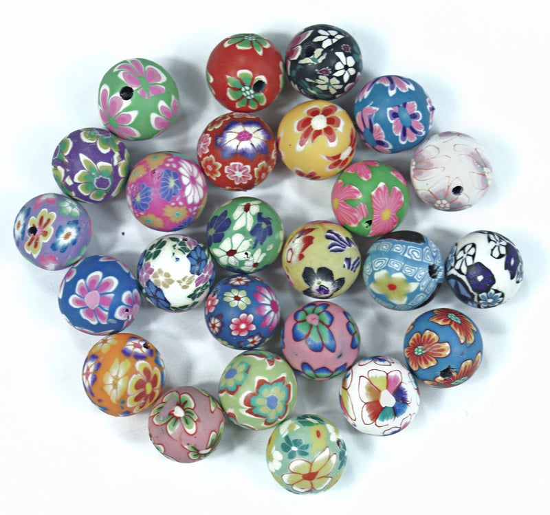 All In One Mixed Color Polymer Clay Round Beads Spacer for DIY Jewelry Making 12MM100pcs