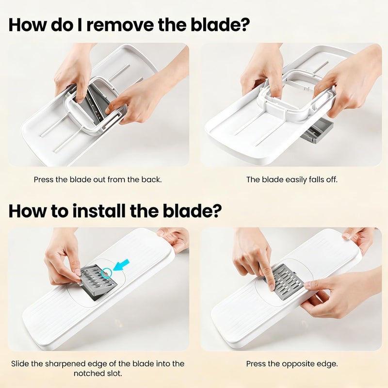Badelite 6-in-1 Vegetable Chopper Mandoline Slicer with 6 Blades & Container, Onion Cutter Dicer, Kitchen Gadgets & Essentials for Food Prep - Image 5