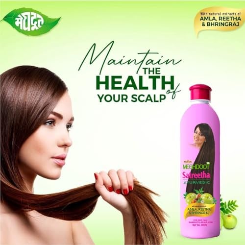 Meghdoot Ayurvedic Combo Pack of Satreetha Shampoo 400ml + Herbal Powder 200grm for Complete Hair Care, Dandruff Control, Scalp Cleansing Solution, Combo Pack of 2 - Image 4