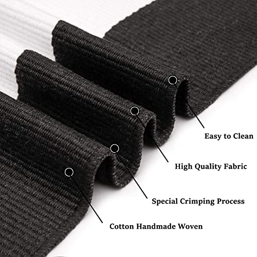 KILOCOCO Black and White Striped Rug 2.3'x3.6' Indoor Outdoor Rugs Front Door Mat Hand Woven Cotton Washable Striped Layered Doormats for Front Porch/Kitchen/Farmhouse/Entryway/Patio - Image 4