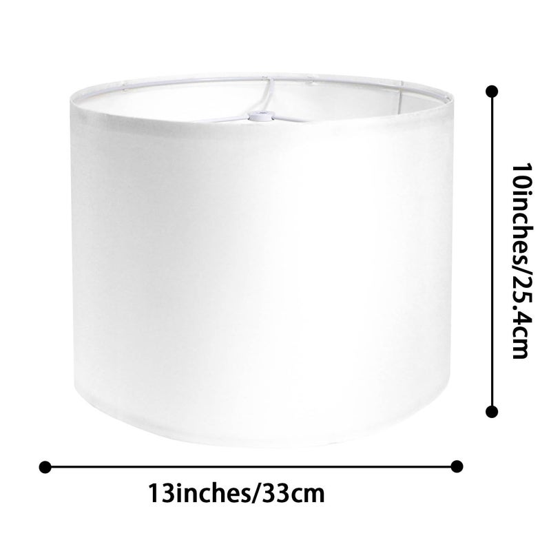 Rumidoph White Lamp Shades Set of 2, Medium Drum Lamp Shade 13"Top x 13"Bottom x 10"High(Spider), Lampshades Replacement for Table Lamps Floor Lamps, Natural Linen Hand Crafted, Easy Assembly Required - Image 2