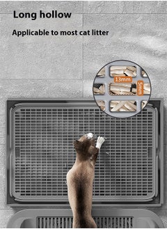 Kidle Creative Stainless Steel Pet Cat Litter Box Large Capacity Metal Cat Litter Tray With High Wall 50*35*15cm  - Image 2