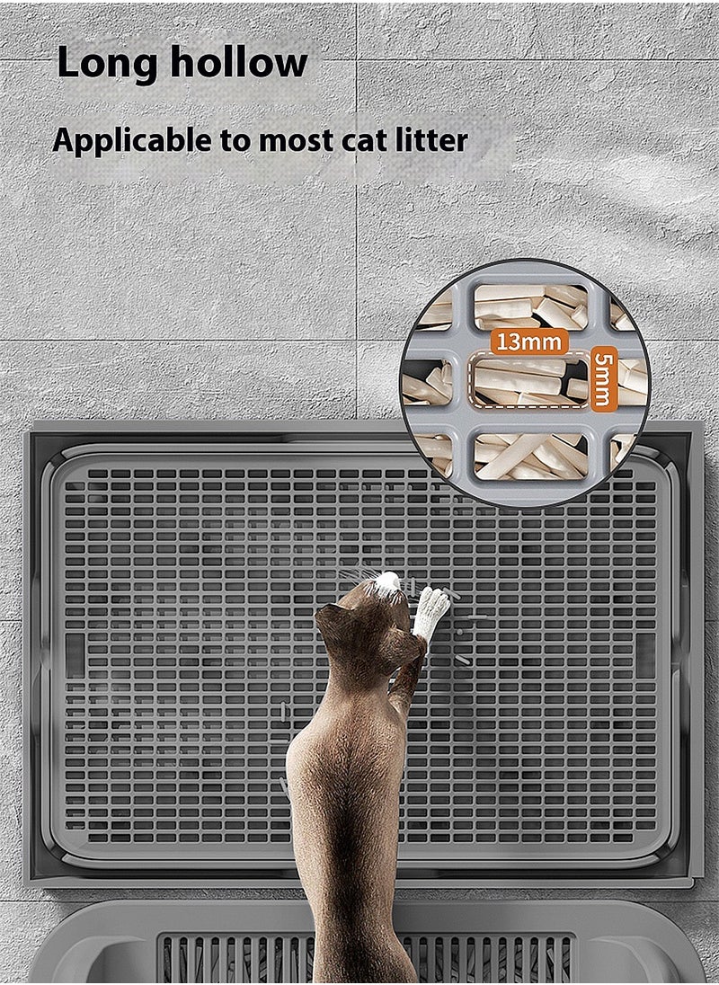 Kidle Creative Stainless Steel Pet Cat Litter Box Large Capacity Metal Cat Litter Tray With High Wall 50*35*15cm  - Image 2