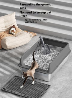 Creative Stainless Steel Pet Cat Litter Box Large Capacity Metal Cat Litter Tray With High Wall 50*35*15cm - pzsku/ZB780C47E6D16E117BA33Z/45/_/1731641370/7a070f56-c29e-4a03-bea0-982a76e96cf7