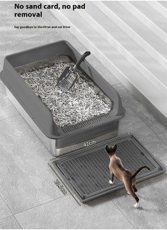 Creative Stainless Steel Pet Cat Litter Box Large Capacity Metal Cat Litter Tray With High Wall 50*35*15cm - pzsku/ZB780C47E6D16E117BA33Z/45/_/1731641375/fdd479cb-942c-4239-a99e-07dd1594a859