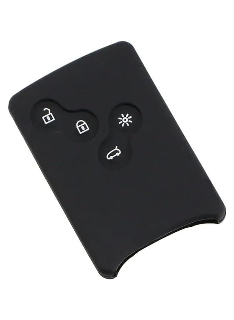 بيعتكلها غطاء حماية لمفتاح السيارة من مطاط السيليكون بأربعة أزرار متوافق مع بطاقة Renault Clio Logan Megane 2 3 Koleos Scenic Card (أسود) - Image 1