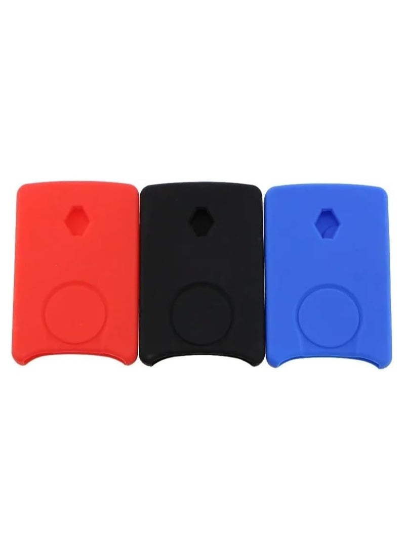 بيعتكلها غطاء حماية لمفتاح السيارة من مطاط السيليكون بأربعة أزرار متوافق مع بطاقة Renault Clio Logan Megane 2 3 Koleos Scenic Card (أسود) - Image 2