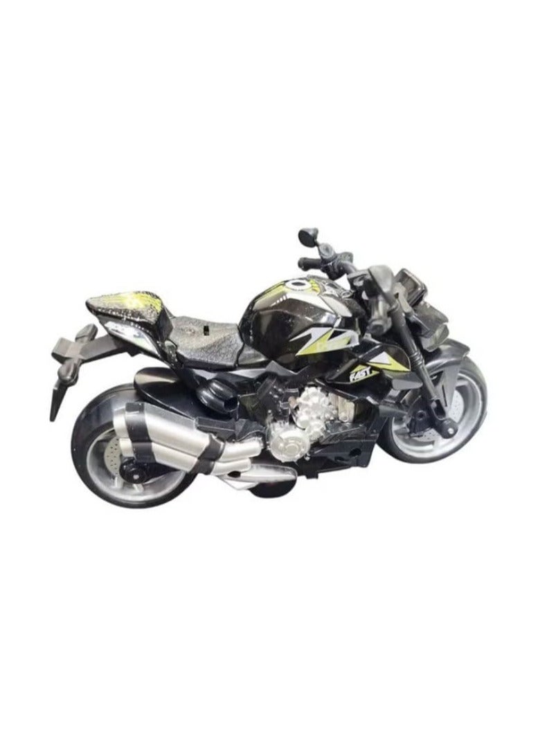 1:12 scale racing motorcycle model with lights and sound, black - Image 3