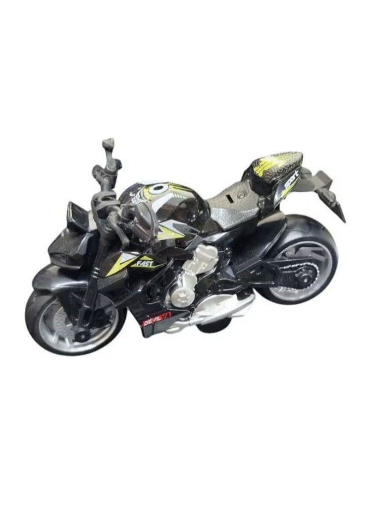 1:12 scale racing motorcycle model with lights and sound, black - Image 4