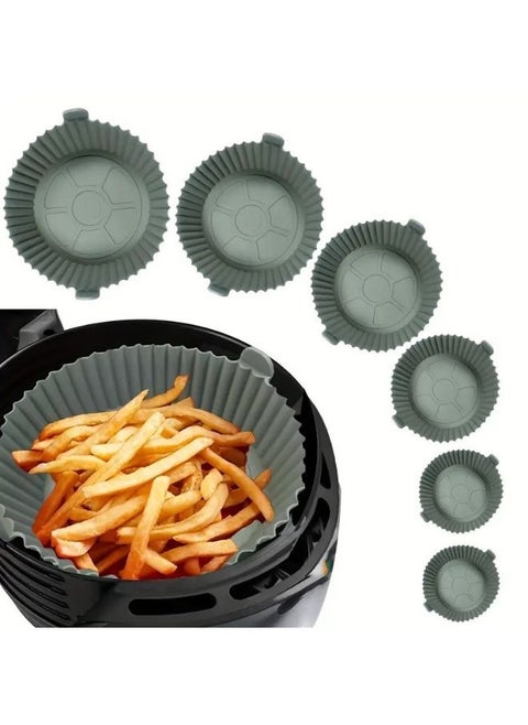 6Pcs Reusable Silicone Air Fryer Liners – Square Food-Safe Baking Tray for Oven and Air Fryer Accessories