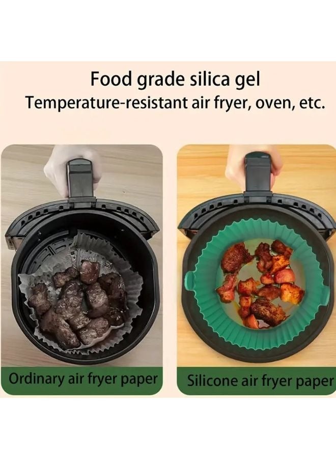 6 قطع من بطانات المقلاة الهوائية المصنوعة من السيليكون القابلة لإعادة الاستخدام - صينية خبز مربعة آمنة للطعام للفرن وملحقات المقلاة الهوائية - Image 3