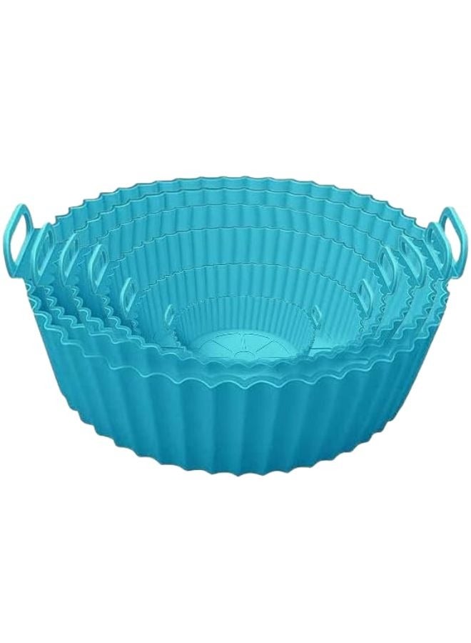 6 قطع من بطانات المقلاة الهوائية المصنوعة من السيليكون القابلة لإعادة الاستخدام - صينية خبز مربعة آمنة للطعام للفرن وملحقات المقلاة الهوائية - Image 5