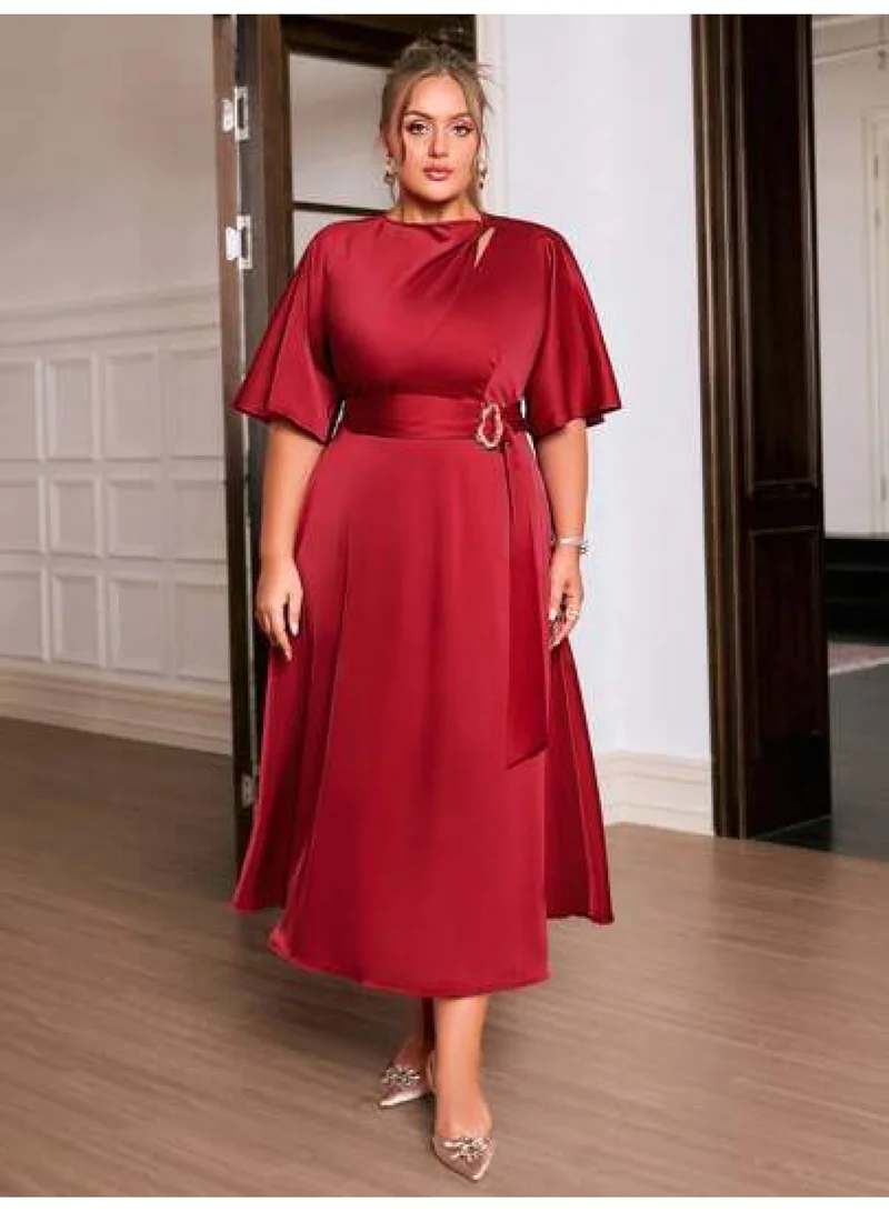 SIMPLEE Oversized women's dress suitable for curvy women's flowing skirt