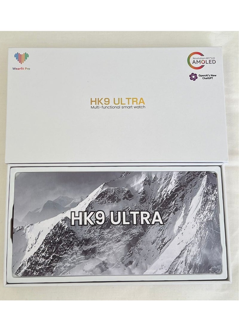 ساعة ذكية اتش كيه 9 الترا 2024 مقاس 49 ملم للرجال والنساء بخاصية الاتصال بالبلوتوث وشاشة اموليد وتقنية الاتصال قريب المدى لاجهزة اندرويد واي او اس (وير فيت ربو) خاصية شات جي بي تي | برتقالي - Image 2