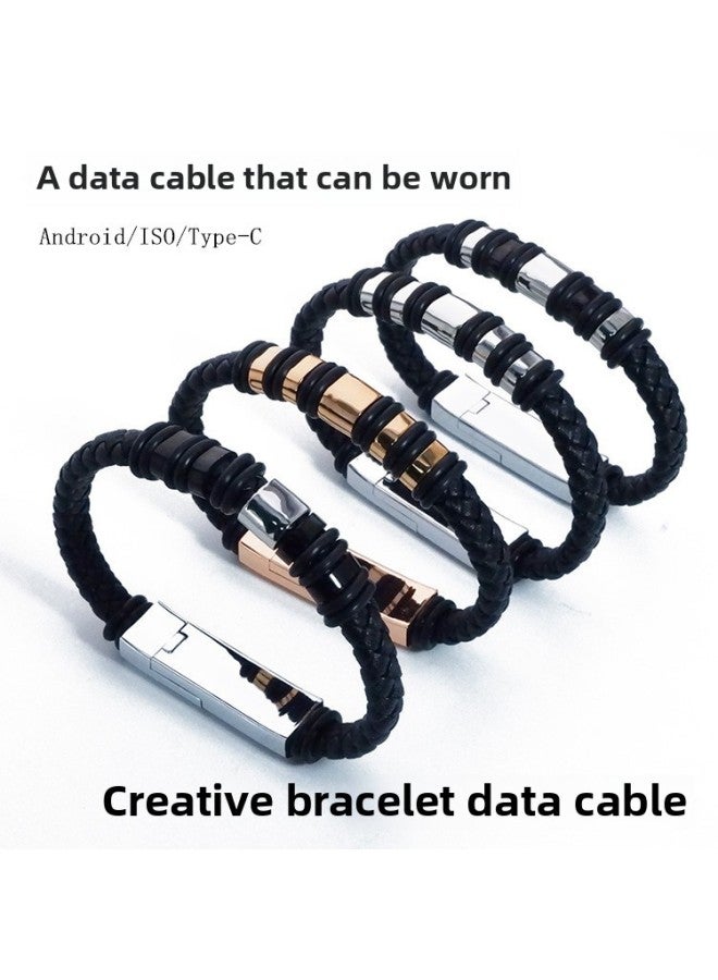 Applicable To For Apple Typec Android Bracelet Data Cable Portable USB Charging Cable Creative Bracelet Charging Cable-Color:USB-For Apple Lightning 20CM-Model:Glossy Rose Gold  - Image 2