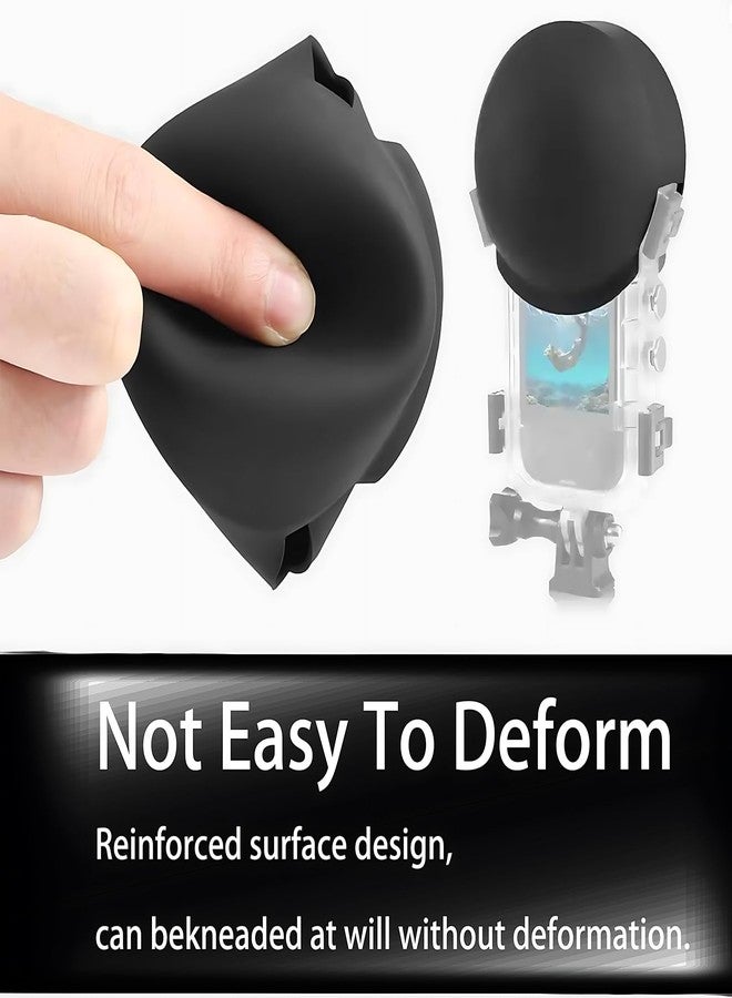 سريوم واقي عدسة SRUIM لكاميرا Insta360 ONE X3، غطاء حماية سيليكوني، ملحقات حافظة حماية العدسة (أسود) - Image 4