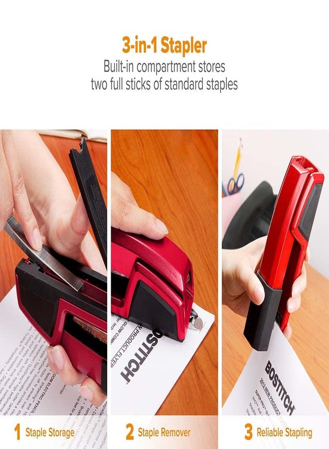 Bostitch Office Epic Metal 3 in 1 Stapler, 25 Sheet Capacity, Includes 210 Staples in Staple Storage Compartment & Integrated Remover, - Image 2