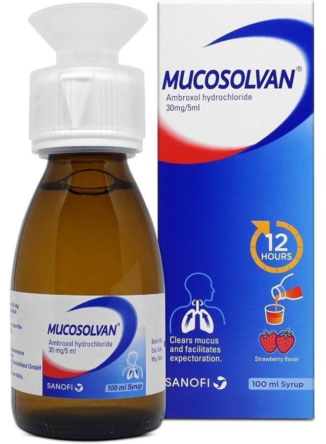 MUCOSOLVAN Mucosolvan Ambroxol 30mg/5ml Cough Syrup For Adults & Children 100ml