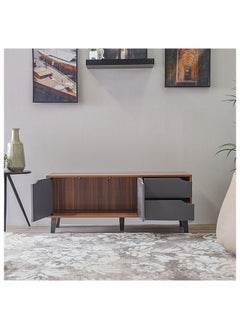 DANUBE HOME Modesto TV Cabinet For Up To 32 Inches TV Entertainment Modern Design Wall Unit Furniture Wooden TV Stand For Living Room Bedroom TV Rack L120xW40xH49 cm Cherry/Dark Grey  - Image 4