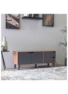 DANUBE HOME Modesto TV Cabinet For Up To 32 Inches TV Entertainment Modern Design Wall Unit Furniture Wooden TV Stand For Living Room Bedroom TV Rack L120xW40xH49 cm Cherry/Dark Grey  - Image 3