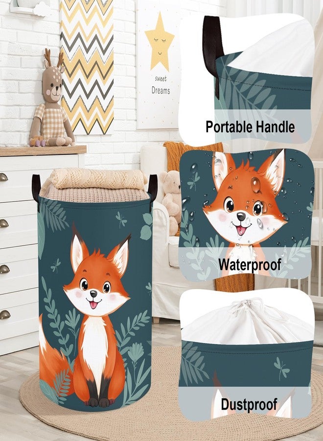 Clastyle Cute Woodland Animal Laundry Basket Kids Clothes Book Storage Basket Gift Toy Box for Bedroom Decor,Fox,36x45 cm - Image 4