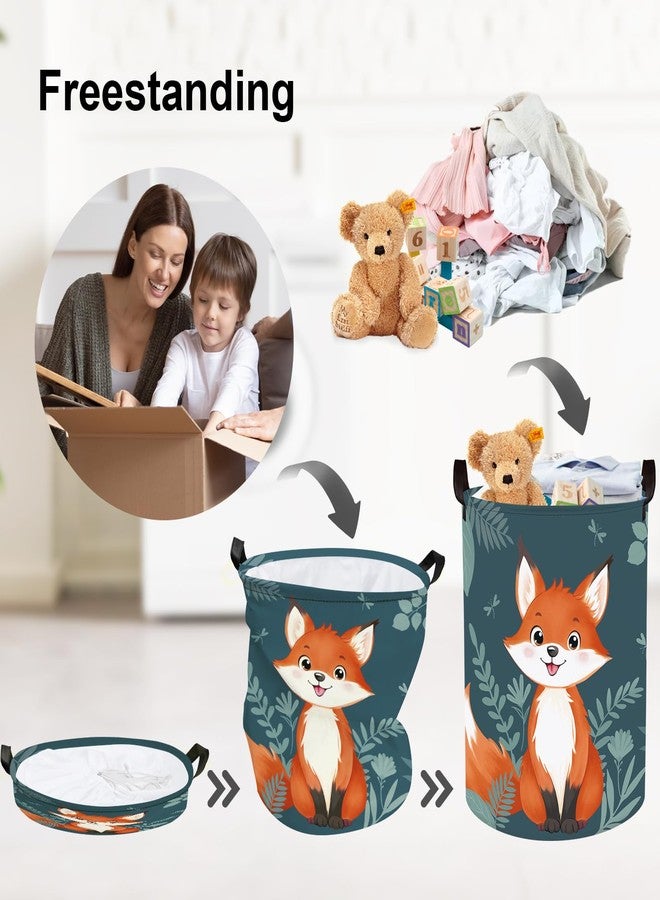 Clastyle Cute Woodland Animal Laundry Basket Kids Clothes Book Storage Basket Gift Toy Box for Bedroom Decor,Fox,36x45 cm - Image 3