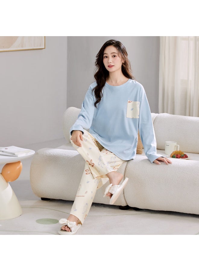 Your Sun Yiershuang Women's Pajamas, Spring And Autumn Round Neck Pullover Long Sleeve Set, Loose-fitting Loungewear, Suitable For Outdoor Wear - Image 5